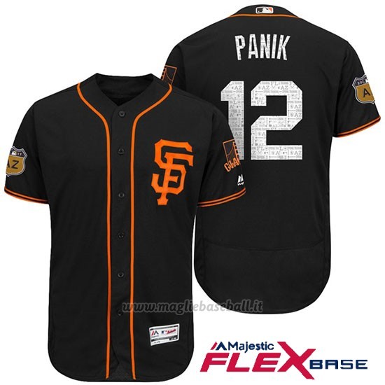 Maglia Baseball Uomo San Francisco Giants Joe Panik San Francisco Nero 2017 Allenamento Primaverile Flex Base Giocatore